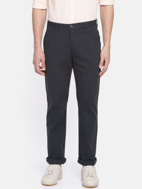

Parx Men Navy Blue Slim Fit Solid Regular Trousers