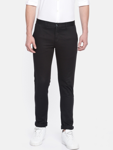 

Parx Men Black Super Slim Fit Self Design Regular Trousers