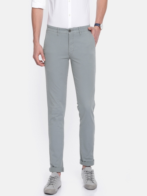 

Parx Men Grey Slim Fit Solid Chinos