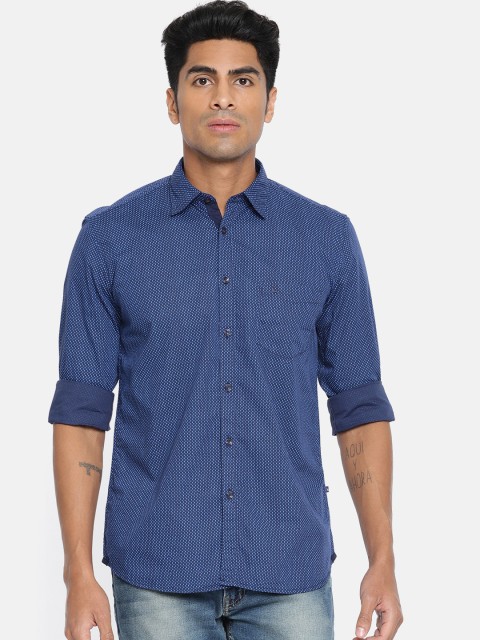 

Parx Men Blue Slim Fit Printed Casual Shirt