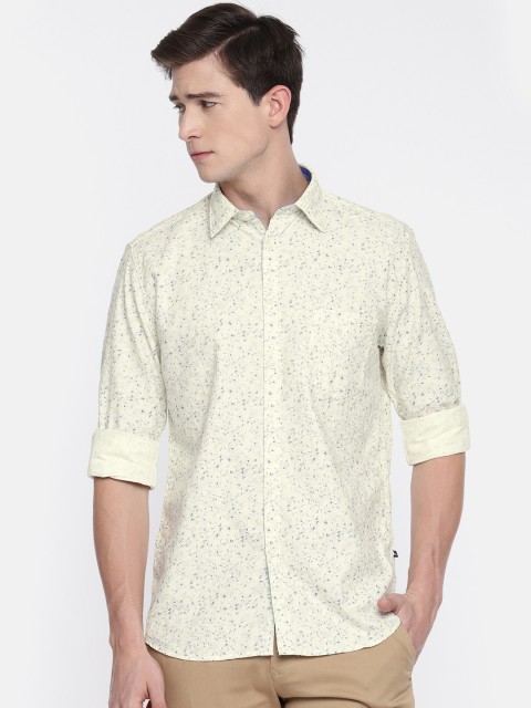 

Parx Men Yellow Slim Fit Printed Casual Shirt