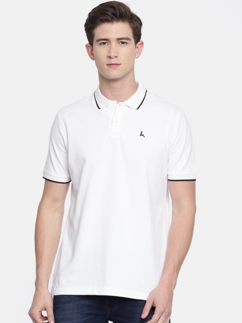 

Parx Men White Solid Polo Collar Pure Cotton T-shirt
