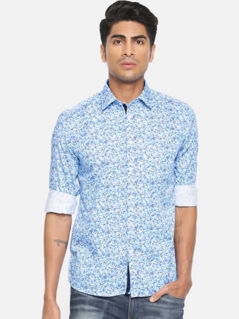 

Parx Men Blue Slim Fit Printed Casual Shirt