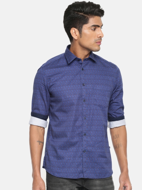 

Parx Men Blue & Purple Slim Fit Printed Casual Shirt