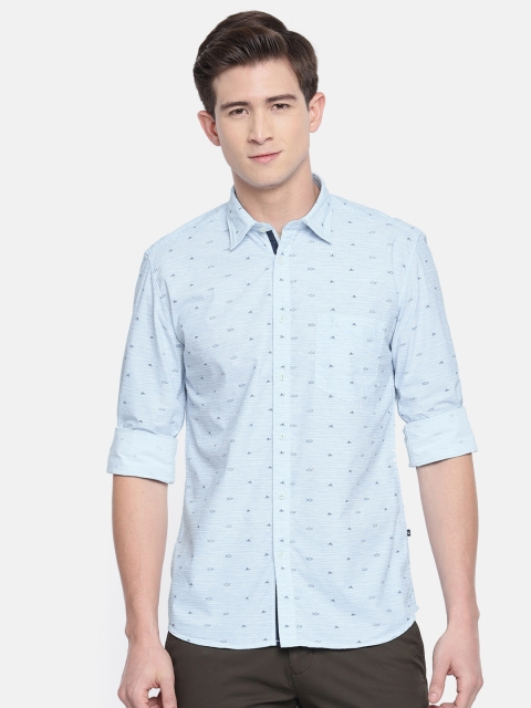 

Parx Men Blue Slim Fit Printed Casual Shirt