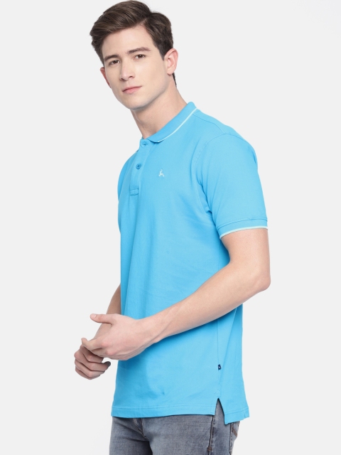 

Parx Men Blue Solid Polo Collar T-shirt