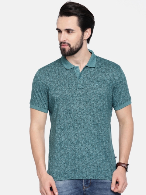 

Parx Men Teal Green Printed Polo Collar T-shirt