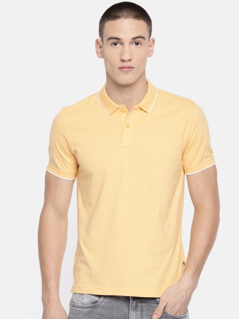 

Parx Men Yellow Solid Polo Collar T-shirt