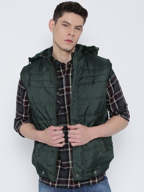 

LOCOMOTIVE Green Sleeveless Padded Jacket
