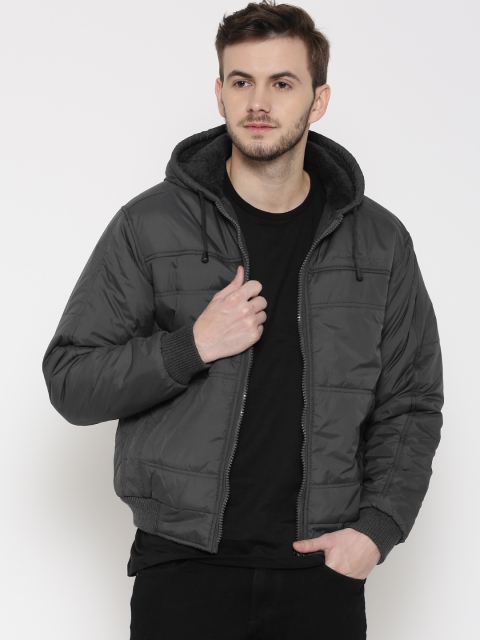 

Locomotive Charcoal Grey Padded Hooded Jacket