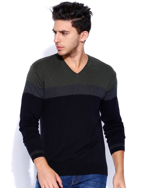 

Locomotive Black & Olive Green Sweater