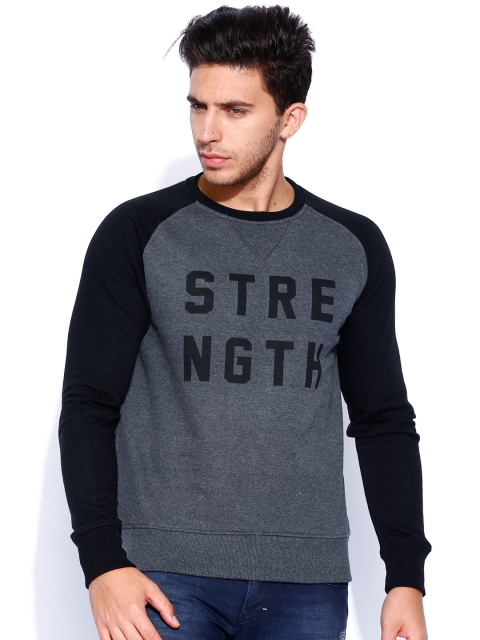 

Locomotive Charcoal Grey & Black Printed Sweatshirt