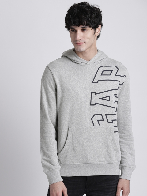 

GAP Men's Original Logo Graphic Hoodie, Grey melange