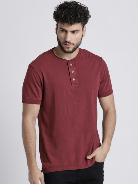 

GAP Men's Vintage Slub Jersey Henley, Maroon