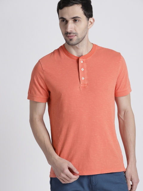 

GAP Men's Vintage Slub Jersey Henley, Orange
