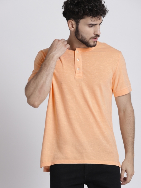 

GAP Men's Vintage Slub Jersey Henley, Peach
