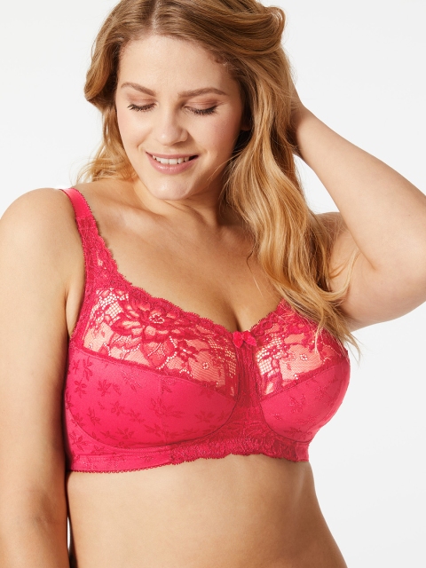 

Marks & Spencer Pink Solid Non-Wired Non Padded Balconette Bra