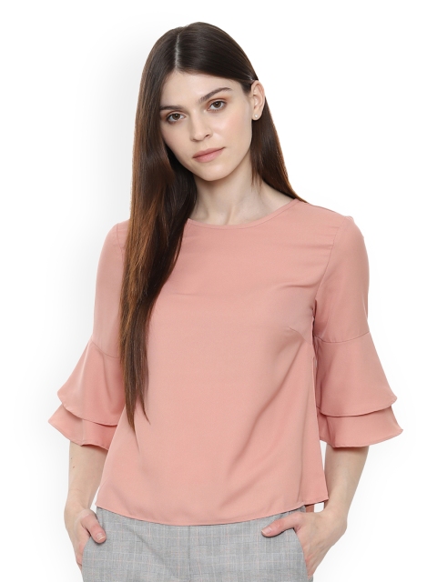

Van Heusen Woman Peach-Coloured Solid Top