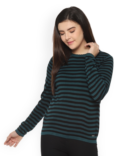 

Van Heusen Woman Green Striped Top