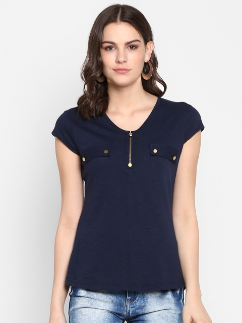 

Lady Stark Women Navy Blue Solid Top
