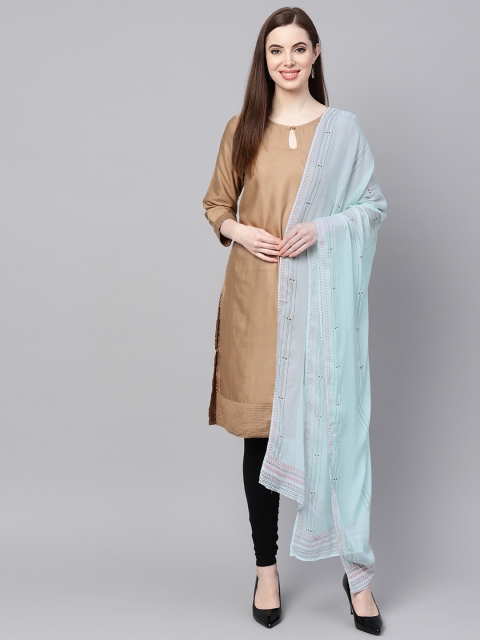

W Blue Self-Striped Dupatta