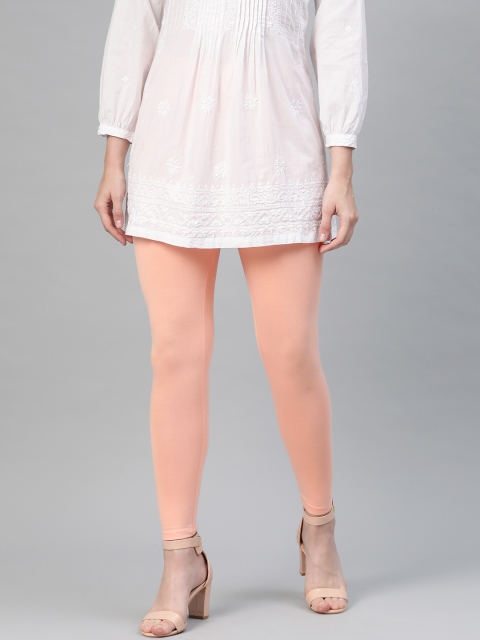 

W Women Peach-Coloured Ankle Length Leggings
