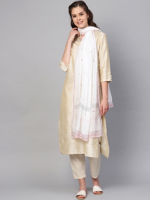 

W White Printed Dupatta