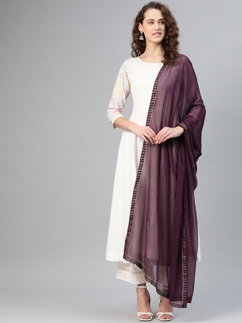 

W Purple Mukaish Work Dupatta
