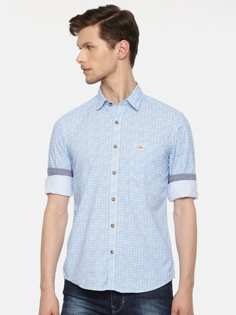 

U.S. Polo Assn. Denim Co. Men Blue & White Printed Casual Shirt