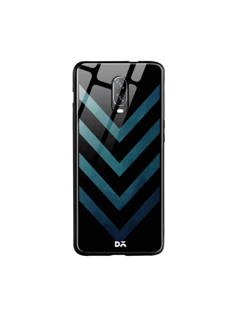 

DailyObjects Black & Blue OnePlus 6T Printed Glass Case Cover