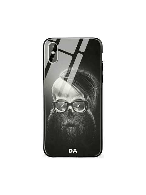 

DailyObjects Black iPhone X Glass Case Cover