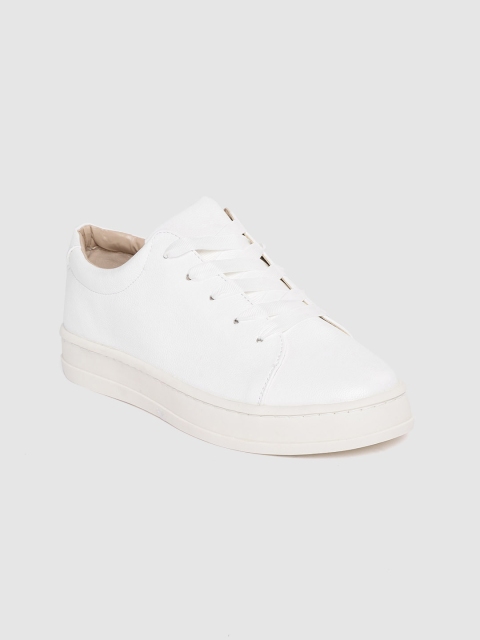 

Van Heusen Woman White Solid Flatform Sneakers