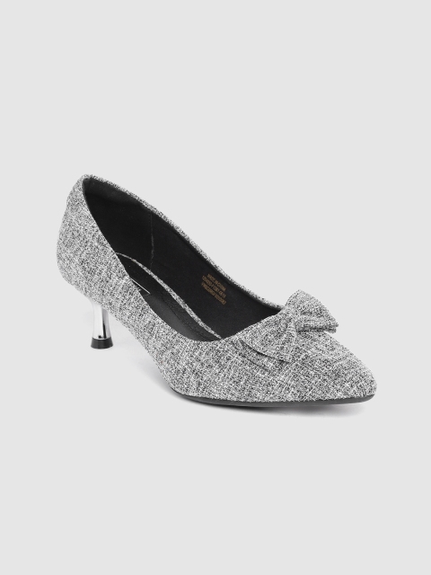 

Van Heusen Woman Grey Melange Woven Design Pumps with Bow Detail