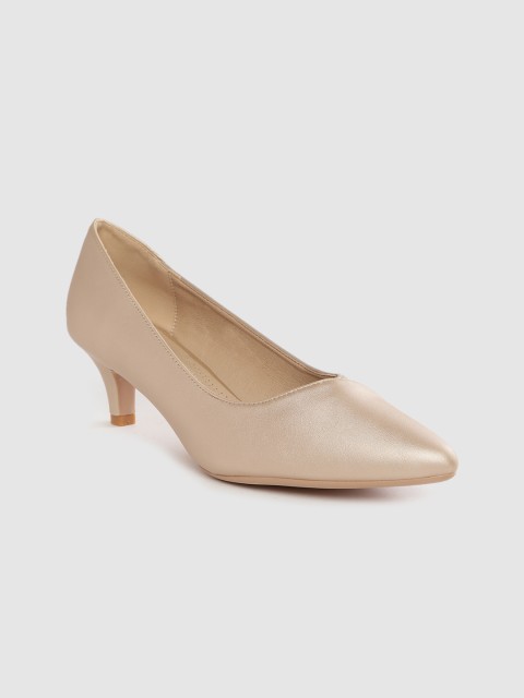 

Van Heusen Woman Gold-Toned & Grey Colourblocked Pumps