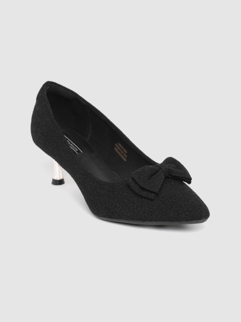 

Van Heusen Woman Black Solid Pumps with Bow Detail