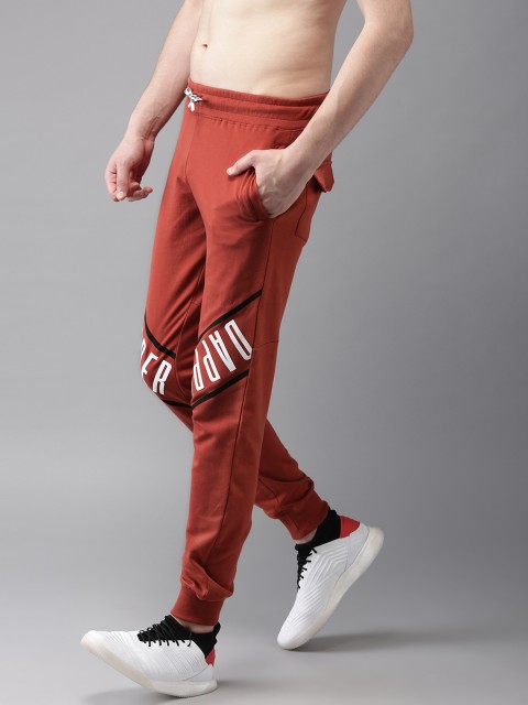 

Moda Rapido Men Rust Orange Printed Regular Fit Joggers