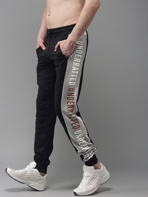 

Moda Rapido Men Black & Grey Printed Joggers