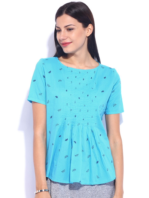 

Tokyo Talkies Blue Printed Top
