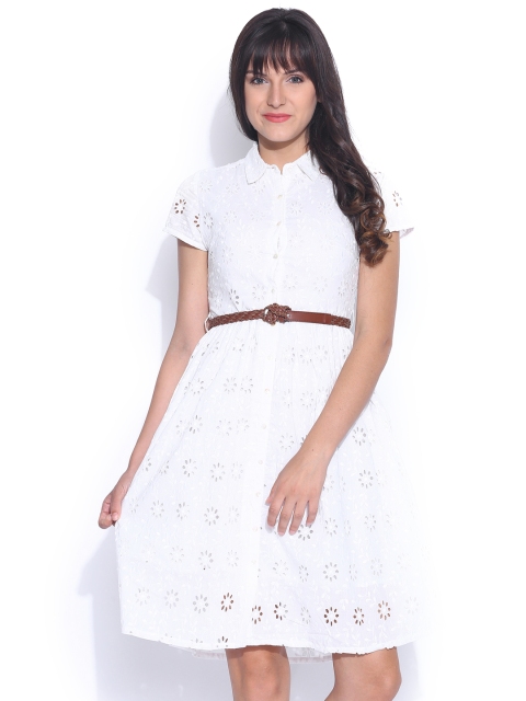 

Tokyo Talkies Off-White Shirt Dress