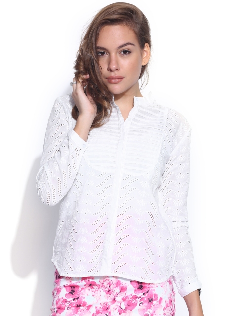 

Tokyo Talkies White Cut-Out Top