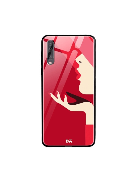 

DailyObjects Red Samsung Galaxy A70 Printed Glass Case Cover