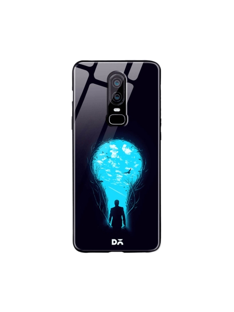 

DailyObjects Black & Blue OnePlus 6 Printed Glass Case Cover