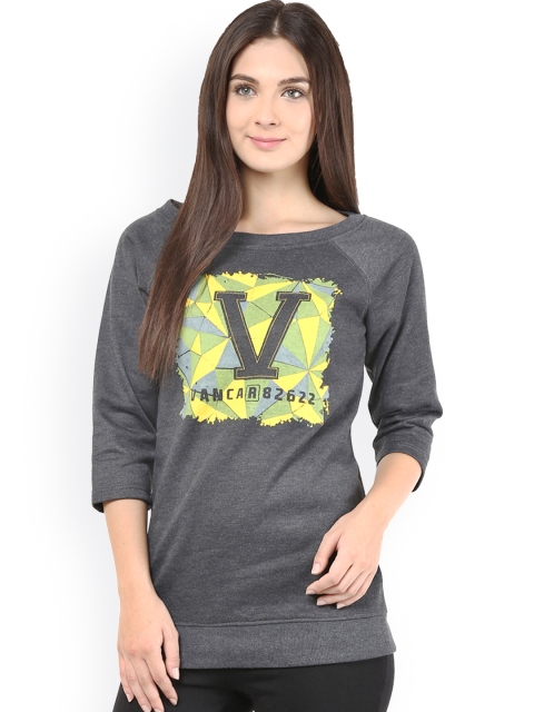 

The Vanca Charcoal Grey Printed Sweatshirt