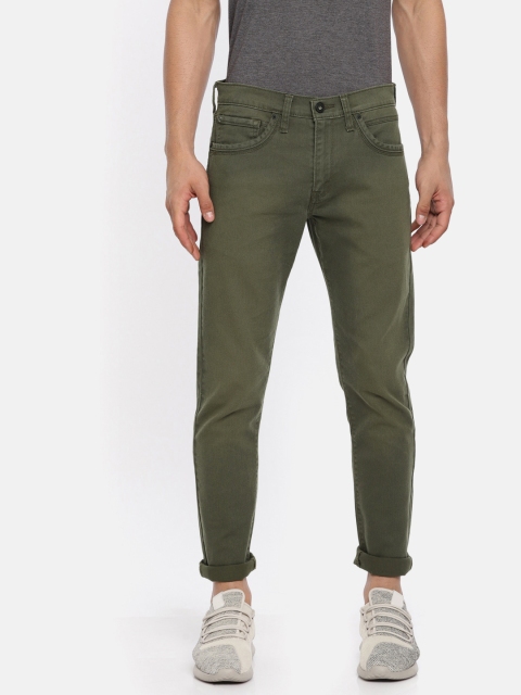 

Denizen From Levis Men Olive Green Slim Tapered Fit Clean Look Stretchable Jeans