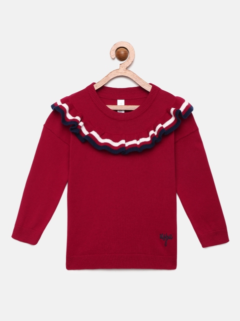 

U.S. Polo Assn. Kids Girls Red Solid Sweater