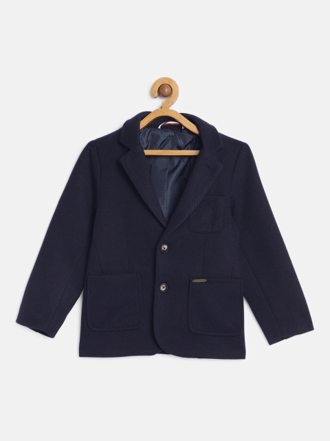 

U.S. Polo Assn. Kids Boys Navy Blue Solid Regular Fit Single-Breasted Blazer