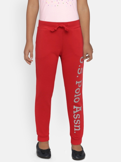 

U.S. Polo Assn. Kids Girls Red Printed Joggers