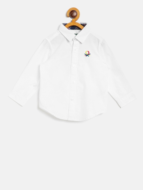 

United Colors of Benetton Boys White Regular Fit Solid Casual Shirt