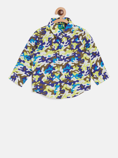 

United Colors of Benetton Boys Multicoloured Camouflage Print Casual Shirt, Multi