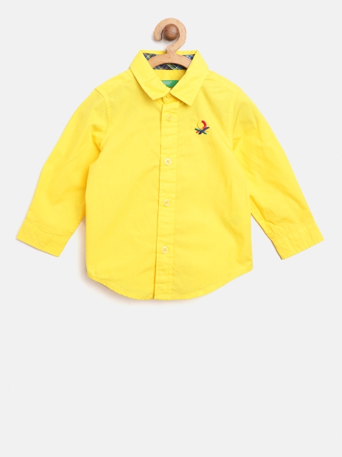 

United Colors of Benetton Boys Yellow Regular Fit Solid Casual Shirt